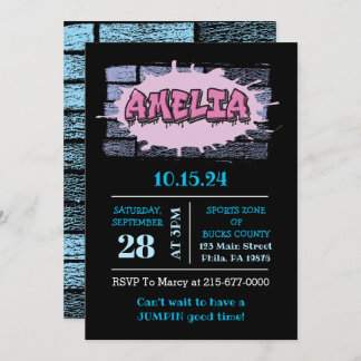 アメリア ユア ネーム ガールズ ピンク グラフィティ ヒップ ホップ 招待状