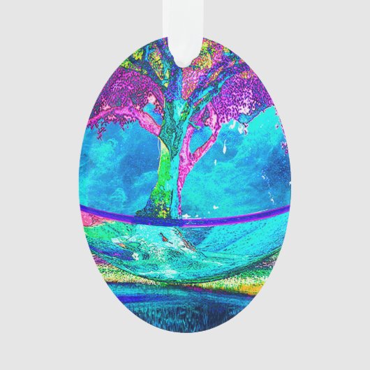 アメリアCarrie著アートワークカラフルな生命の樹 オーナメント (正面)