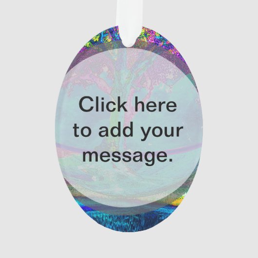 アメリアCarrie著アートワークカラフルな生命の樹 オーナメント (裏面)