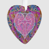 アメリアCarrie著ハートの十字の曼荼羅 オーナメント (正面)
