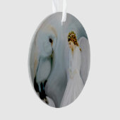 アメリアCarrie著心配の守り神そして白いフクロウ オーナメント (正面)