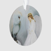 アメリアCarrie著心配の守り神そして白いフクロウ オーナメント (正面)