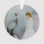 アメリアCarrie著心配の守り神そして白いフクロウ オーナメント (正面)