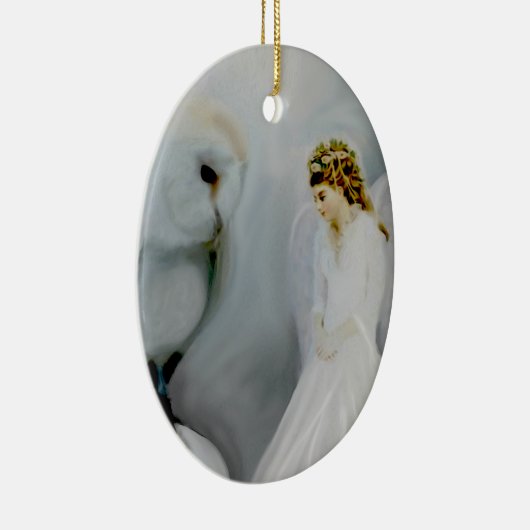 アメリアCarrie著心配の守り神そして白いフクロウ セラミックオーナメント (右)