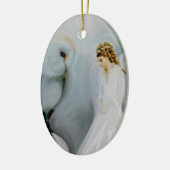 アメリアCarrie著心配の守り神そして白いフクロウ セラミックオーナメント (左)