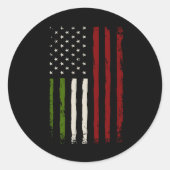 アメリイタリアンカ国旗イタリア伝統アメリカパトリ ラウンドシール (正面)