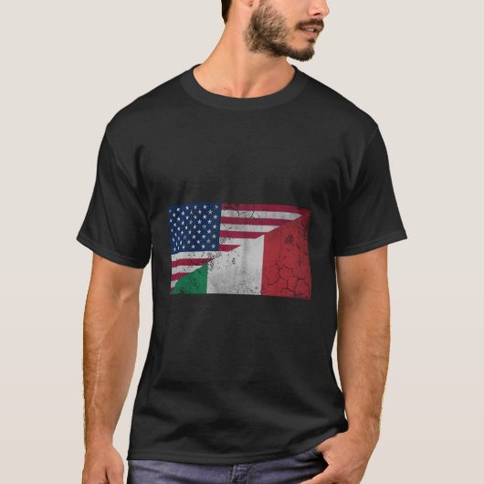 アメリイタリアンカ・イタリア国旗イタリア・イタリア・イタリア Tシャツ (正面)
