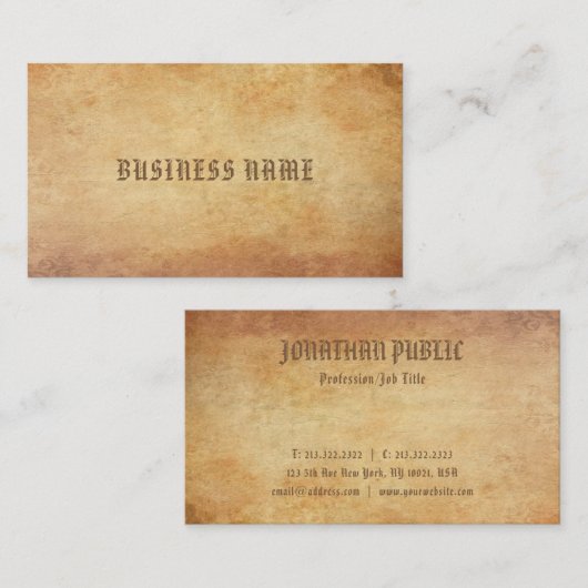 アメリエレガントカ文字懐かしい紙ルック 名刺 (正面/裏面)