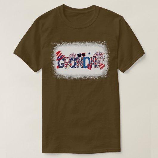 アメリカおばあちゃんビーチサンダルと花火おばあちゃん4 Tシャツ (デザイン正面)