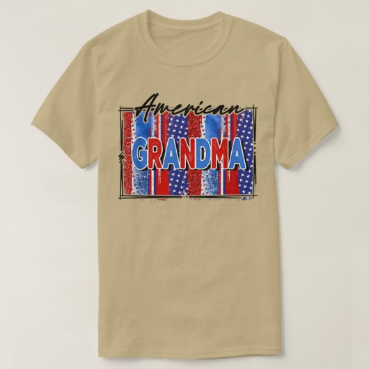 アメリカおばあちゃん愛国的な幸せ7月4日 Tシャツ (デザイン正面)