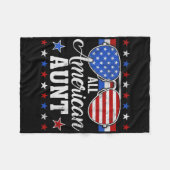 アメリカおばさんマッチング家族7月の4thアメリカのパトル フリースブランケット (正面(横))