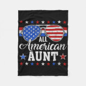 アメリカおばさんマッチング家族7月の4thアメリカのパトル フリースブランケット (正面)