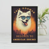 アメリカおもしろいのエスキモー犬の親パーソナライズされた 案内状 (スタンド正面)