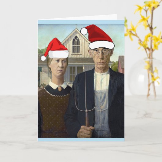 アメリカおもしろいのゴシック様式のクリスマスカード カード (黄色い花)