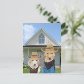 アメリカおもしろいのゴシック犬/研究所 ポストカード (スタンド正面)