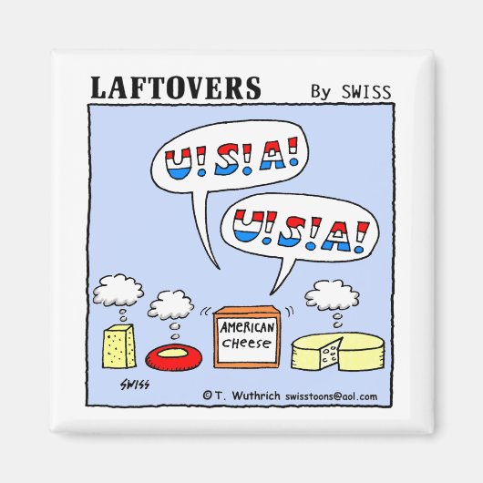 アメリカおもしろいのチーズテイスティング愛国的なパーティー マグネット (正面)