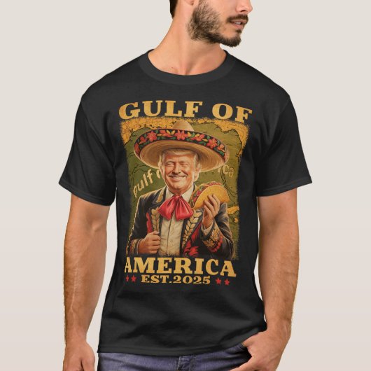 アメリカおもしろいのトランプ湾2025トランプのメルカンド Tシャツ (正面)
