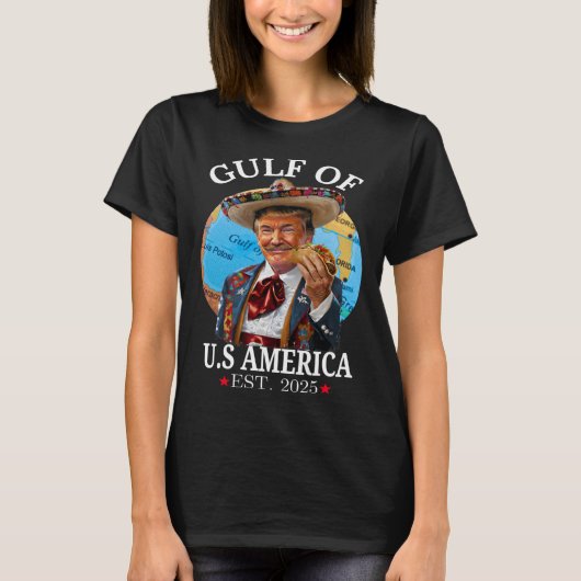 アメリカおもしろいのトランプ湾2025トランプのメルカンド Tシャツ (正面)