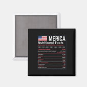 アメリカおもしろいの7月4日Pa栄養ファクト マグネット (正面/裏面)