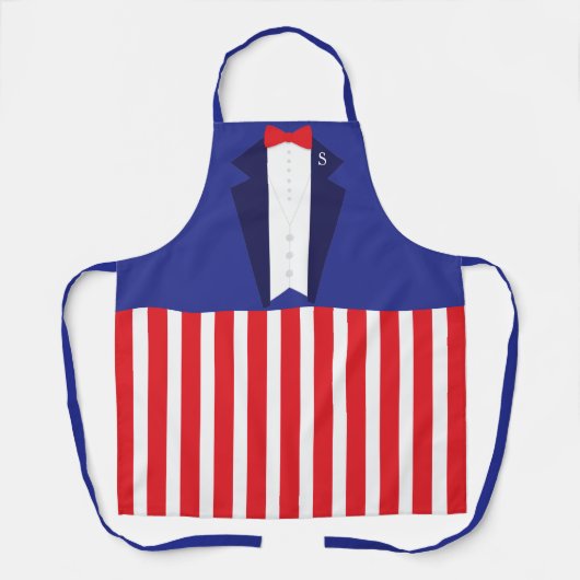 アメリカおもしろいアンクルサム4th 7月コスチュームのエプロン エプロン (正面)