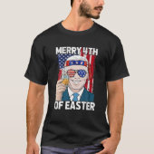 アメリカおもしろいイースターメリーの愛国的なバイデン氏4th tシャツ (正面)