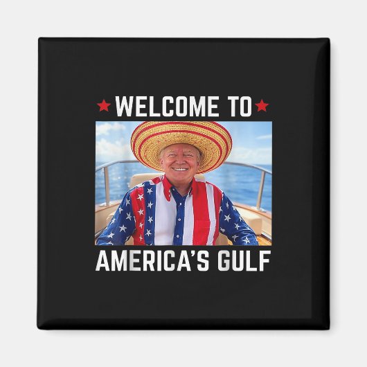 アメリカおもしろいトランプアメリカ湾 マグネット (正面)