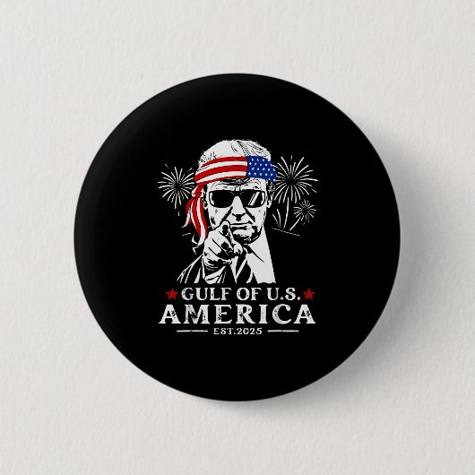 アメリカおもしろいトランプ湾2025年ハッピー4位 缶バッジ (正面)
