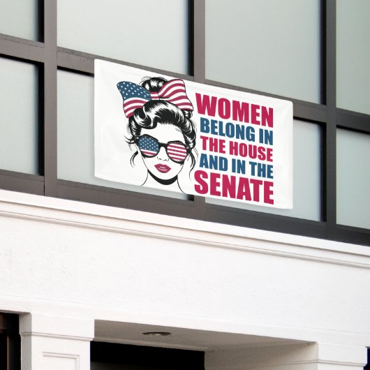 アメリカおもしろいフェミニスト引用文政治選挙 横断幕 (ビルの外側)