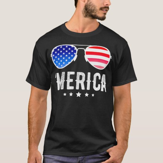 アメリカおもしろい国旗の男の子の男の子愛国第四 Tシャツ (正面)