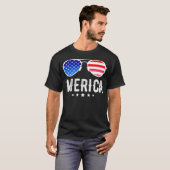 アメリカおもしろい国旗の男の子の男の子愛国第四 Tシャツ (正面フル)