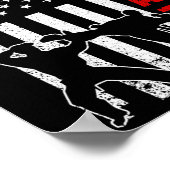 アメリカおもしろい国旗の空手アート女子男性へカラト ポスター (角)