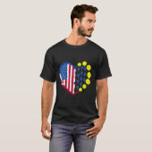 アメリカおもしろい国旗ハート4位のピックボール Tシャツ (正面フル)