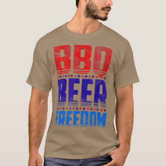 アメリカおもしろい国旗BBQビアフリーダムグリル Tシャツ