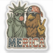 アメリカおもしろい愛国的ステッカー – 自由の女神 シール (正面)