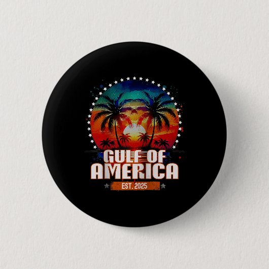 アメリカおもしろい湾メキシコ湾 缶バッジ (正面)