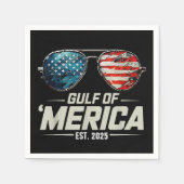 アメリカおもしろい湾2025年レトロサングラス スタンダードカクテルナプキン (正面)