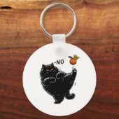 アメリカおもしろいKで怒は王ではない黒猫 キーホルダー (正面)