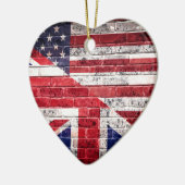 アメリカおよびイギリスの旗 セラミックオーナメント (左)