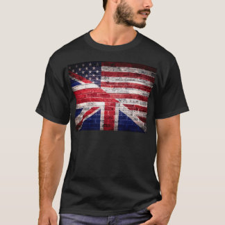 アメリカおよびイギリスの旗 Tシャツ