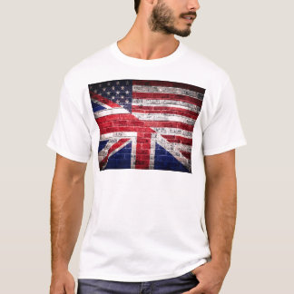 アメリカおよびイギリスの旗 Tシャツ