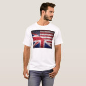 アメリカおよびイギリスの旗 Tシャツ (正面フル)