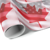 アメリカおよびカナダの旗の包装紙 ラッピングペーパー (ロールコーナー)