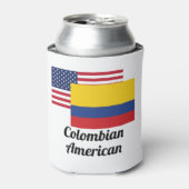 アメリカおよびコロンビア国旗 缶クーラー (缶正面)