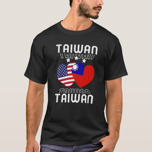 アメリカおよび台湾系米国国旗Dual Na Tシャツ (正面)