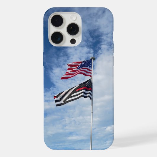 アメリカおよび消防旗 iPhoneケース (裏面)
