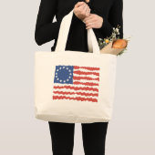 アメリカお尻スケッチアメリカ国旗 ラージトートバッグ (正面(商品))