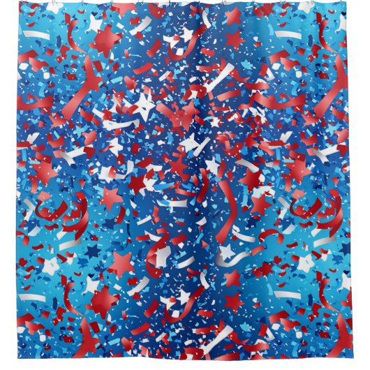 アメリカお祝いシャワーカーテン シャワーカーテン (正面)