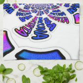 アメリカお祝い:ラブリーおもしろい文字ダイナミック・アート キッチンタオル (折り畳み)