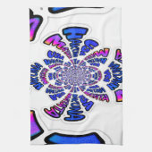 アメリカお祝い:ラブリーおもしろい文字ダイナミック・アート キッチンタオル (縦)