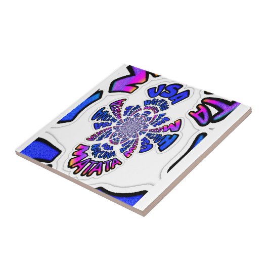 アメリカお祝い:ラブリーおもしろい文字ダイナミック・アート タイル (側面)